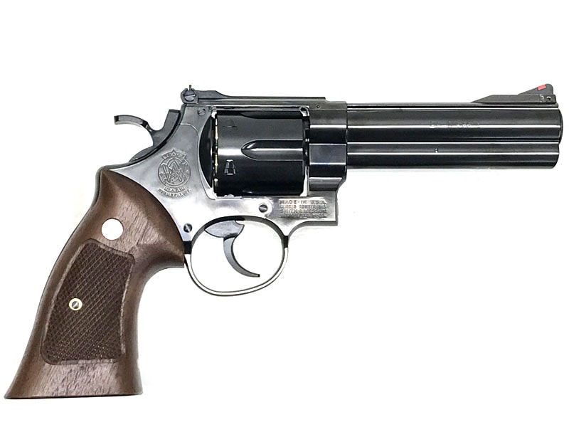 [マルシン] M29 クラシック 5インチ WディープブラックABS ハーフチェッカー木製グリップ