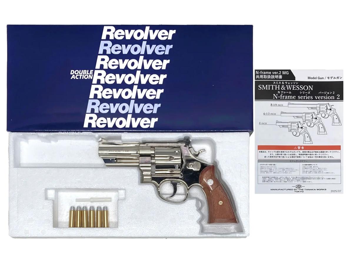 [タナカ] S&W M27 “The .357 Magnum” 3-1/2インチ レジスタードマグナム ニッケルフィニッシュ HW 発火モデルガン