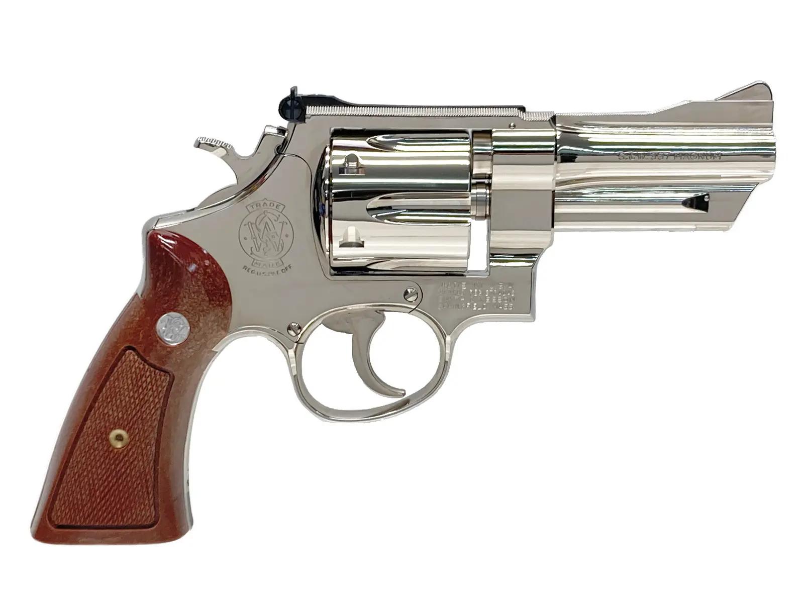 [タナカ] S&W M27 “The .357 Magnum” 3-1/2インチ レジスタードマグナム ニッケルフィニッシュ HW 発火モデルガン