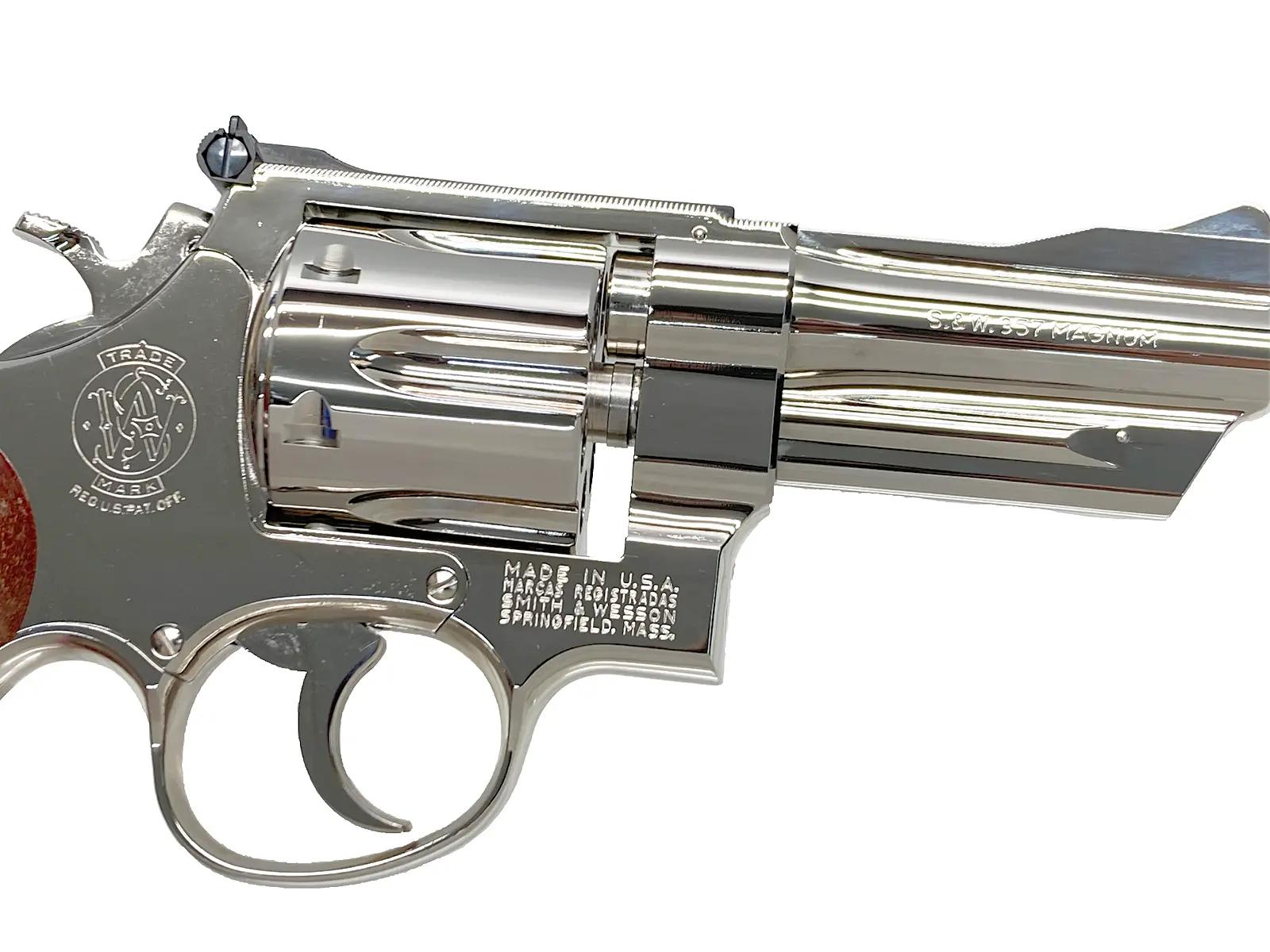 [タナカ] S&W M27 “The .357 Magnum” 3-1/2インチ レジスタードマグナム ニッケルフィニッシュ HW 発火モデルガン