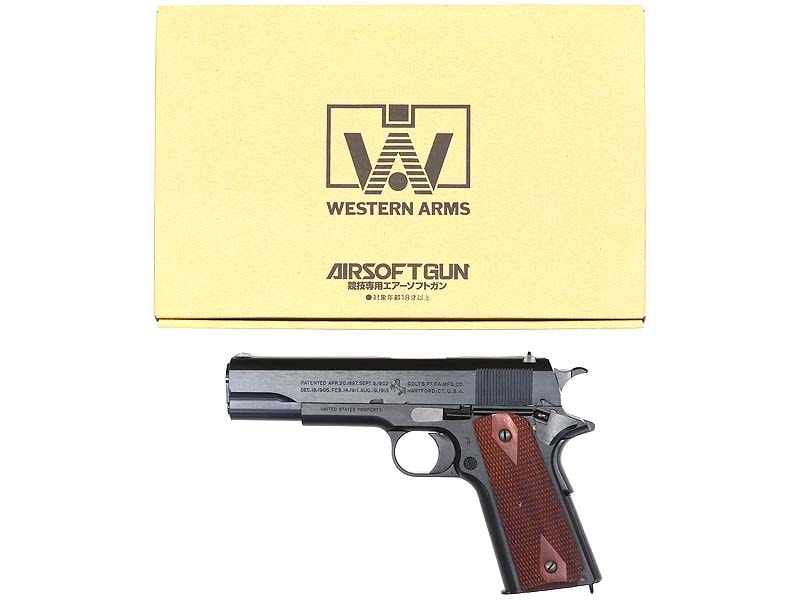 [ウエスタンアームズ] コルトガバメントM1911 ブラックアーミー 木製グリップ付
