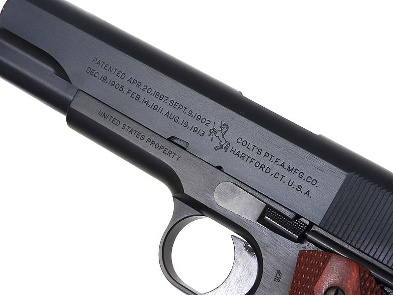 [ウエスタンアームズ] コルトガバメントM1911 ブラックアーミー 木製グリップ付