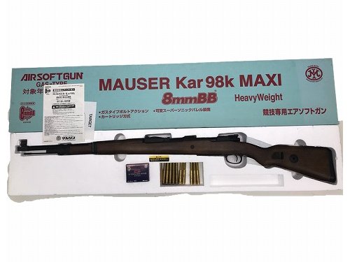 [マルシン] モーゼル Kar98K HW MAXI8 8mm 少し訳あり ガスライフル カート12本付 (訳あり)