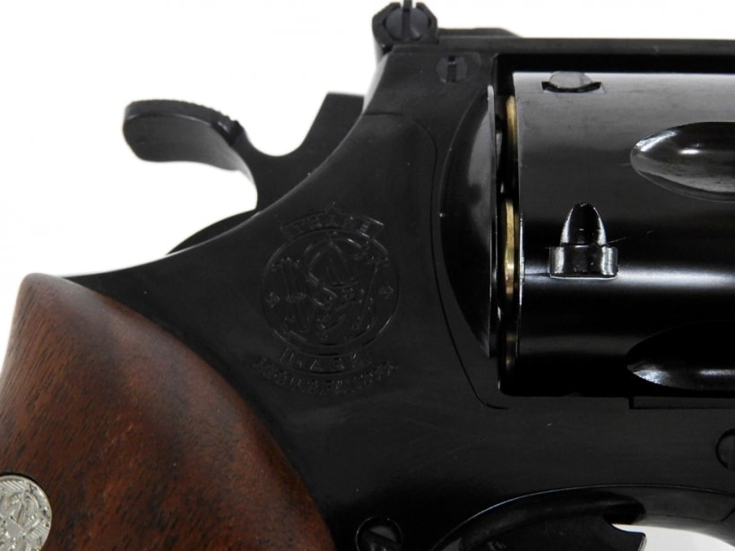 [マルシン] M29 6.5インチ WディープブラックABS ハーフチェッカー木製グリップ付