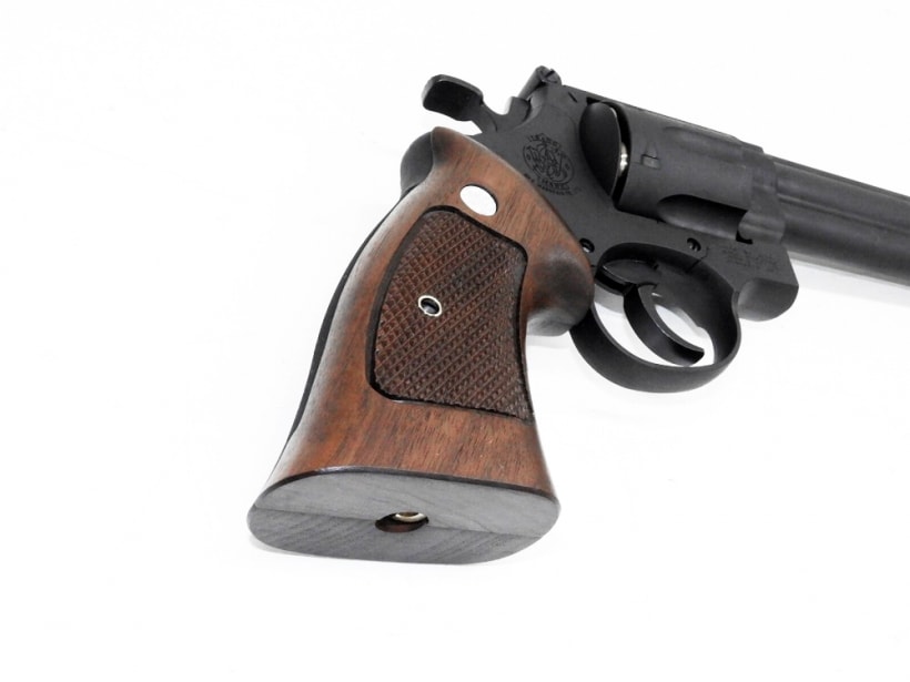 [マルシン] M29 クラシック 8-3/8インチ WディープブラックABS ハーフチェッカー木製グリップ付
