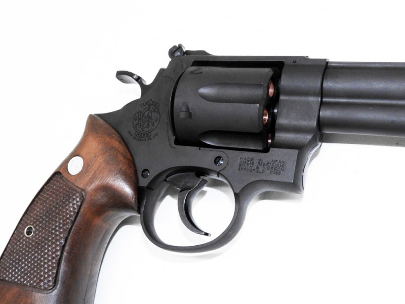 [マルシン] M29 クラシック 8-3/8インチ WディープブラックABS ハーフチェッカー木製グリップ付