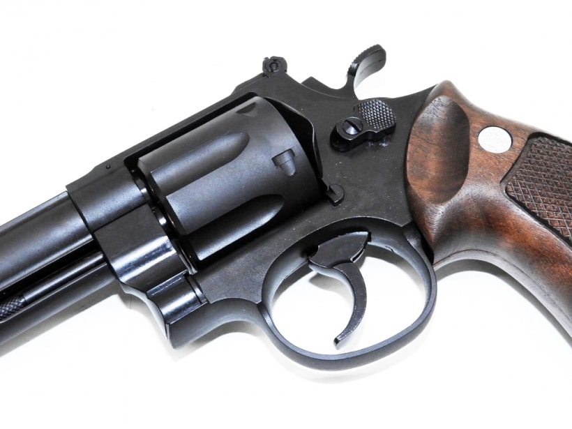 [マルシン] M29 クラシック 8-3/8インチ WディープブラックABS ハーフチェッカー木製グリップ付