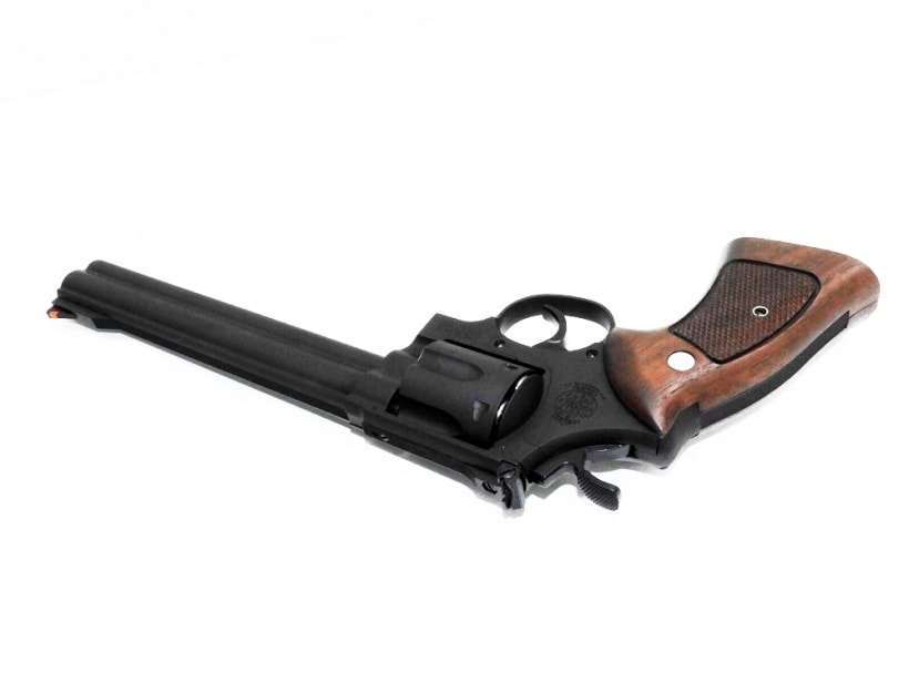[マルシン] M29 クラシック 8-3/8インチ WディープブラックABS ハーフチェッカー木製グリップ付