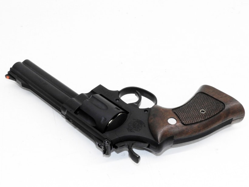 [マルシン] M29 クラシック 5インチ マットブラックABS ハーフチェッカー木製グリップ