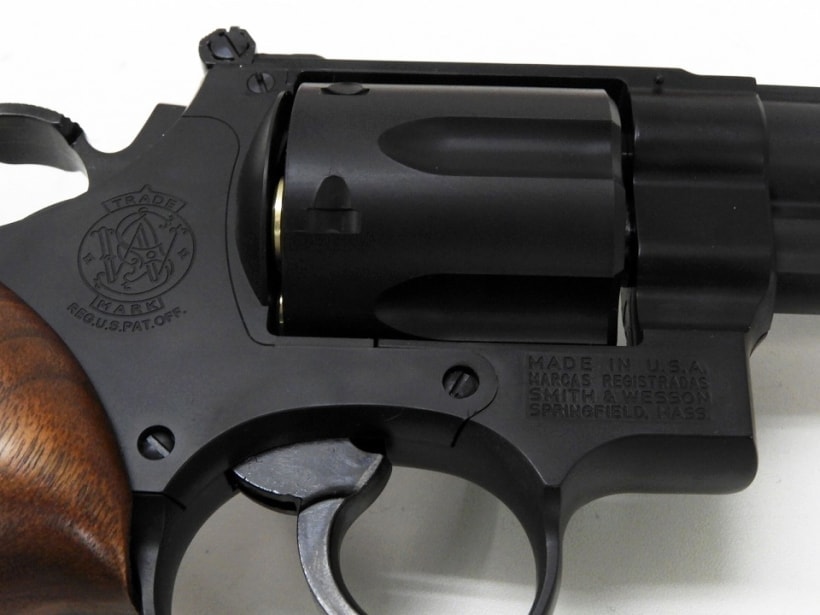 [マルシン] M29 6.5インチ マットブラックABS ハーフチェッカー木製グリップ付