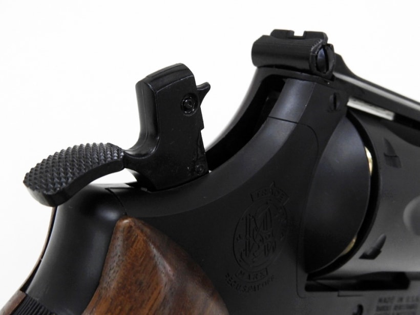 [マルシン] M29 6.5インチ マットブラックABS ハーフチェッカー木製グリップ付