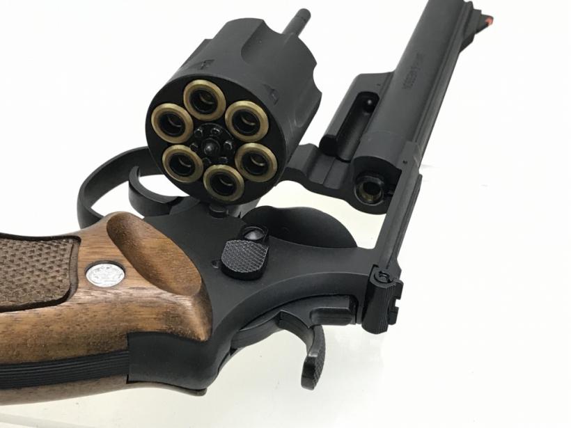 [マルシン] M29 6.5インチ ブラックHW ハーフチェッカー木製グリップ付