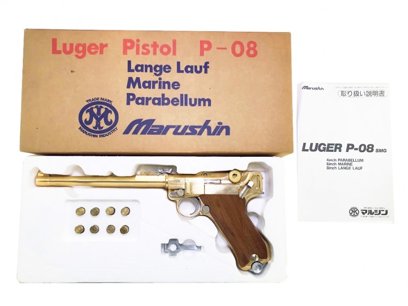 [マルシン] ルガーP08 8in 木製グリップ SMG